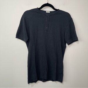 Son of a Tailor Men’s Dark Grey Henley T-Shirt S Supima Cotton minimalist casual